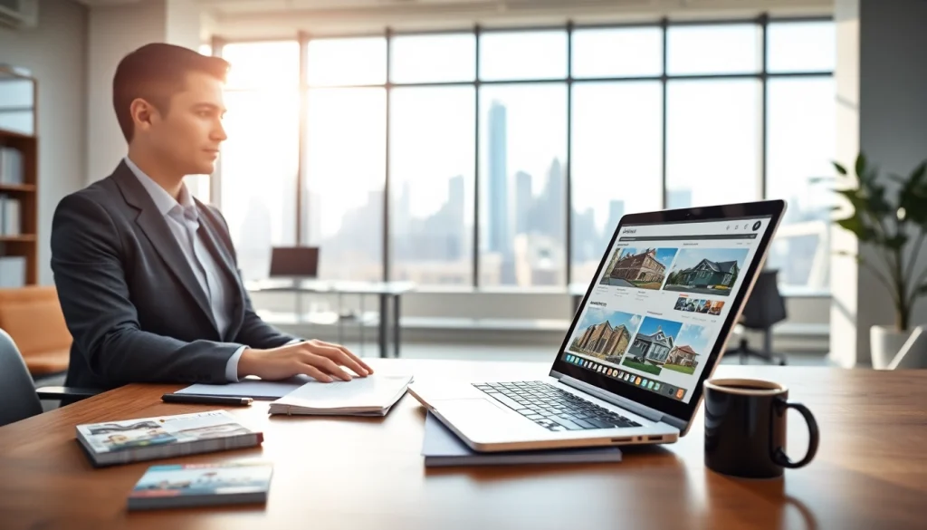 Darstellung des besten Immobilienmaklers auf https://immobilienmakler-bester.de in einem modernen Büro.