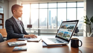 Darstellung des besten Immobilienmaklers auf https://immobilienmakler-bester.de in einem modernen Büro.