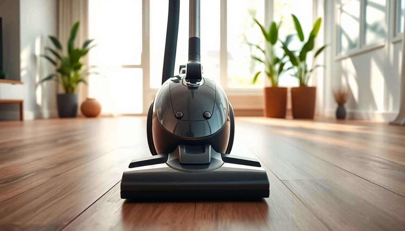 Vacuum in a modern living room highlighting stylish design and bright natural light.