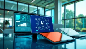 Enhance productivity with AI tools featured at https://best-ai-tools.org in a modern office.