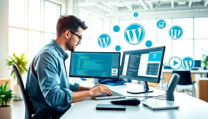 Get unlimited wordpress tasks completed by a professional developer in a vibrant office.