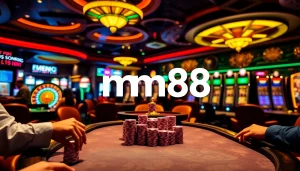 Experience exhilarating gambling at mm88 with engaging poker games set in a vibrant casino ambiance.