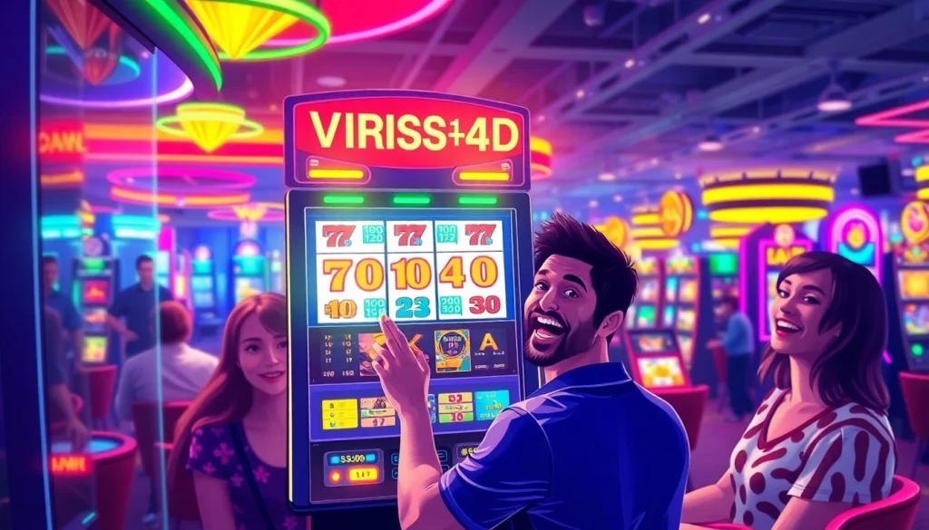 Main attraction on virus4d slot with vibrant casino scene and joyful players.