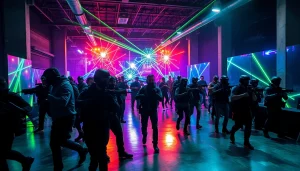 Geniet van een lasergame-ervaring op https://eventmaker-lasergame.nl met levendige kleurenschema's en enthousiaste spelers.