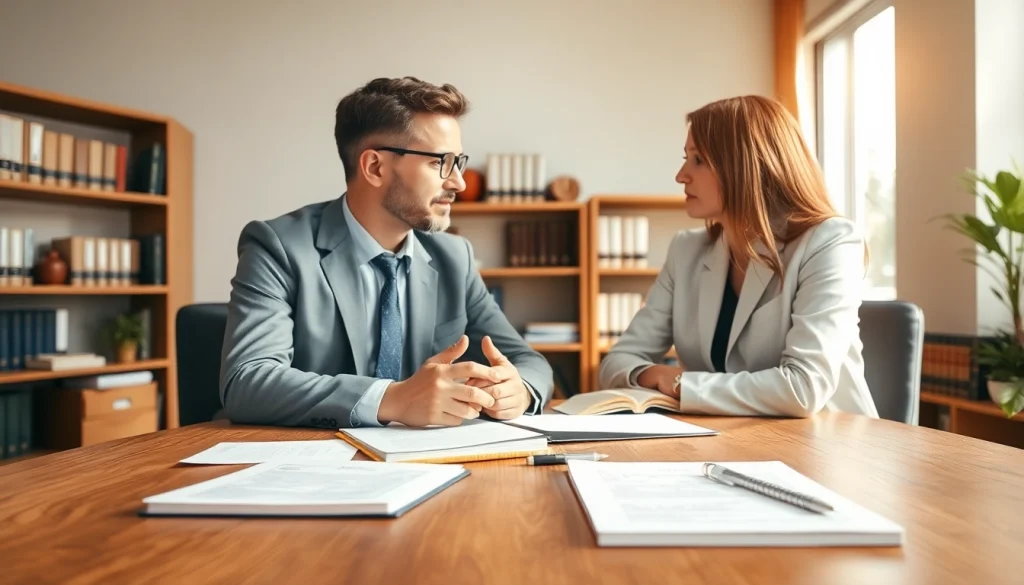 Engaging discussion between a lawyer and client at https://www.lalitlaw.com showcasing professionalism and trust.