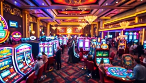 คาสิโนที่เต็มไปด้วยความตื่นเต้นและสีสันในบรรยากาศการเล่นเกมที่มีชีวิตชีวา