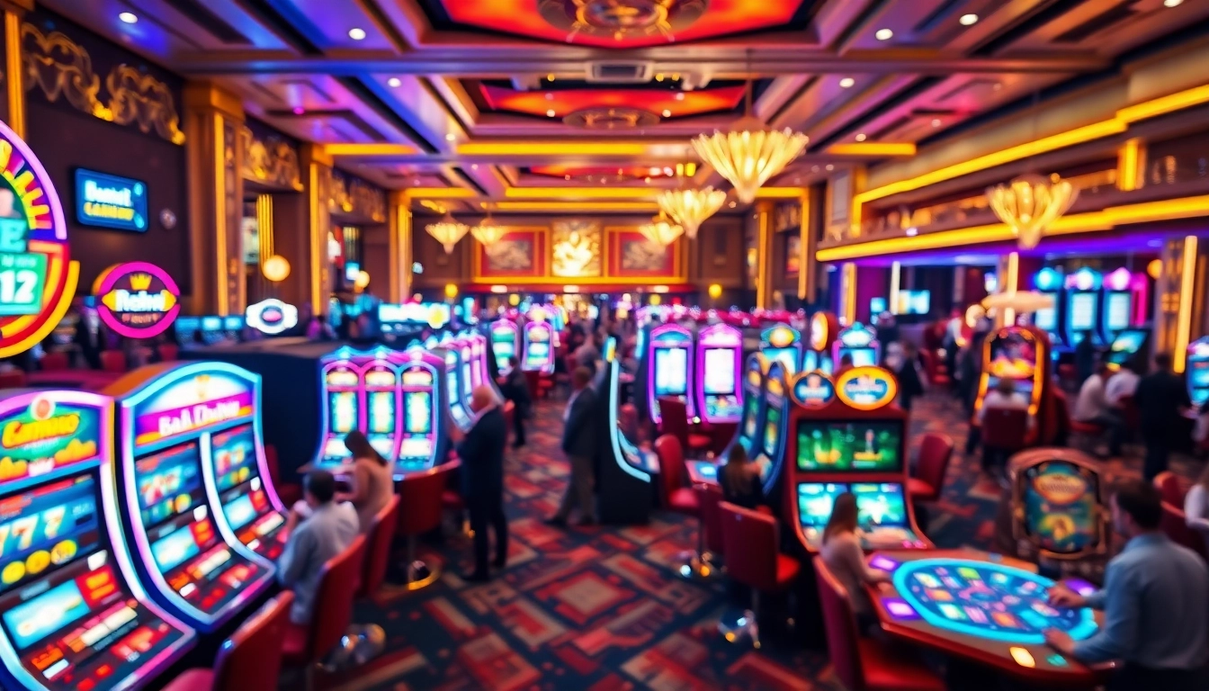 คาสิโนที่เต็มไปด้วยความตื่นเต้นและสีสันในบรรยากาศการเล่นเกมที่มีชีวิตชีวา