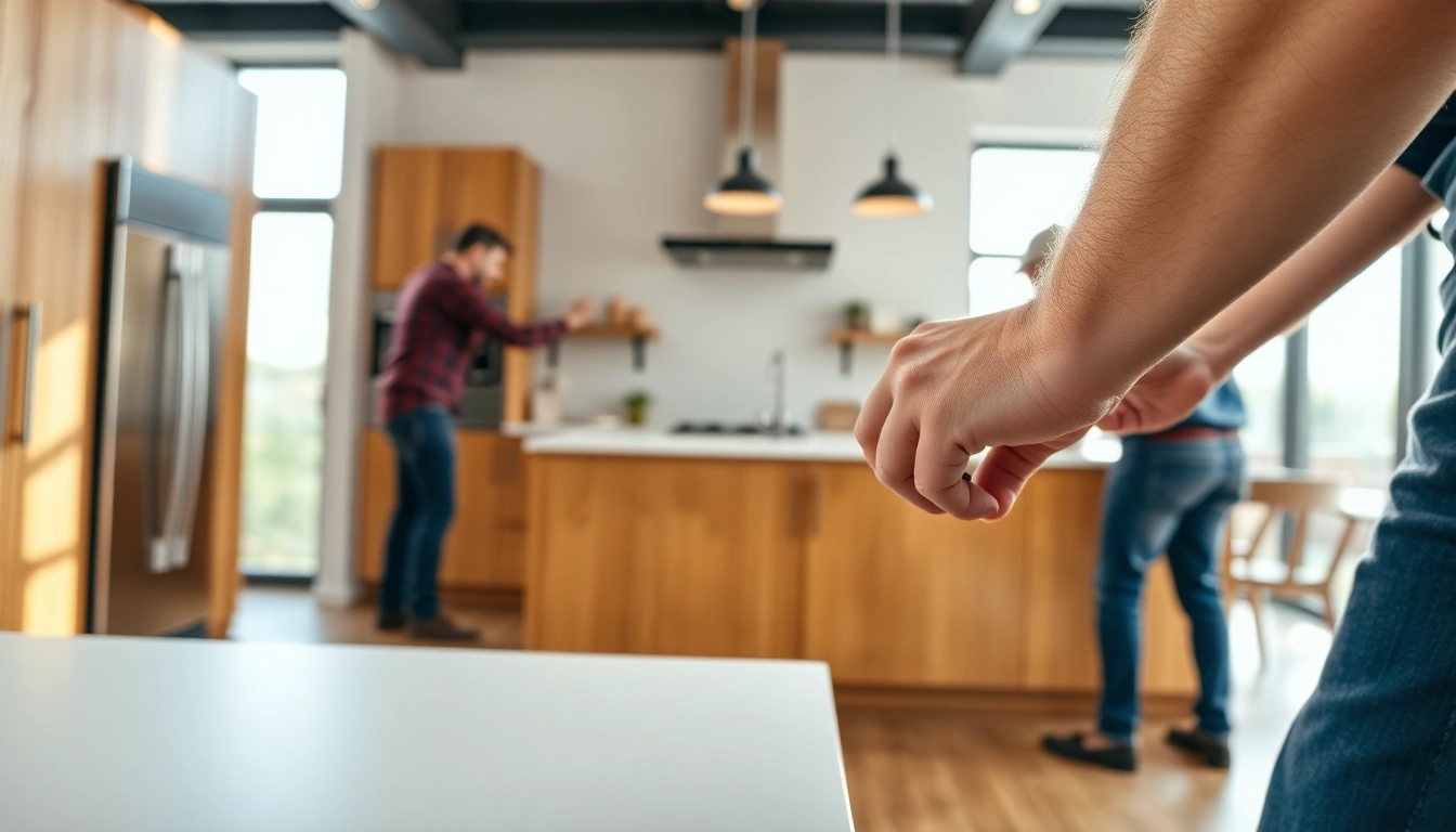 Enhance your home renovation with skilled craftsmen transforming a modern kitchen.