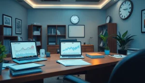 Expert SMSF accountant's office showcasing financial strategies and a professional atmosphere.