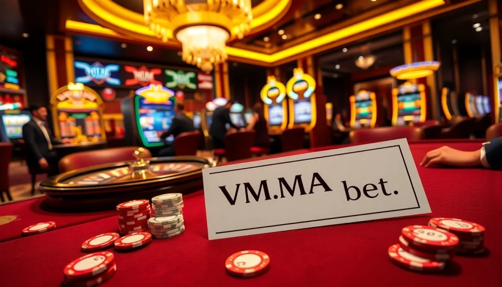 Experience the thrill of VMAX bet at a luxurious casino with vibrant gaming action.