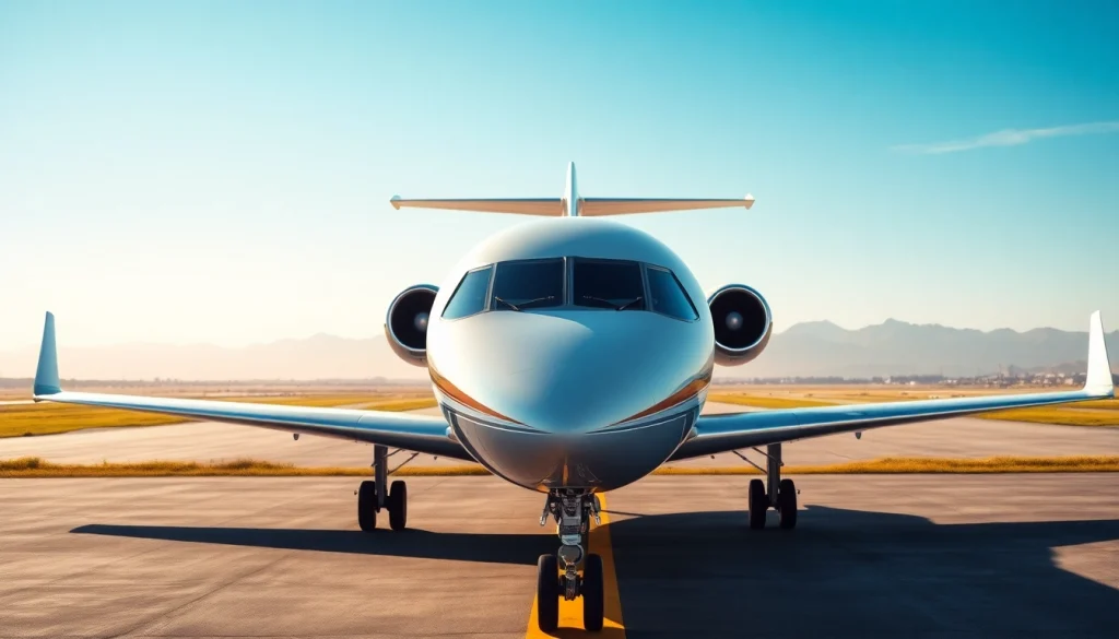 Experience luxury travel with https://flymarquis.com private jet in a serene airport setting.