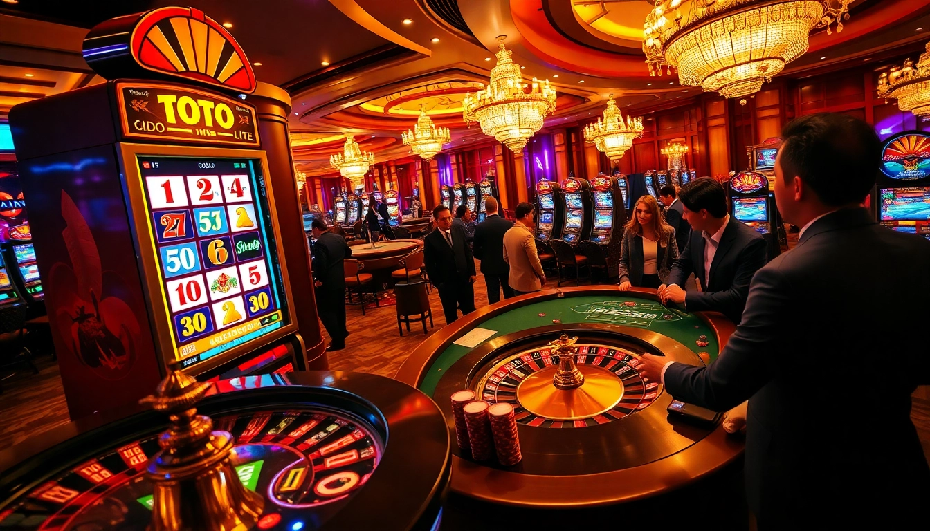 Engage with a thrilling toto slot experience in a vibrant casino atmosphere.