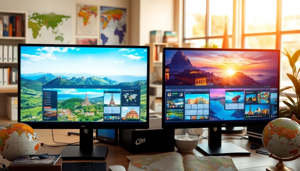 Nuvelios.org에서 여행 계획 서비스를 제공하는 장면을 보여줍니다.