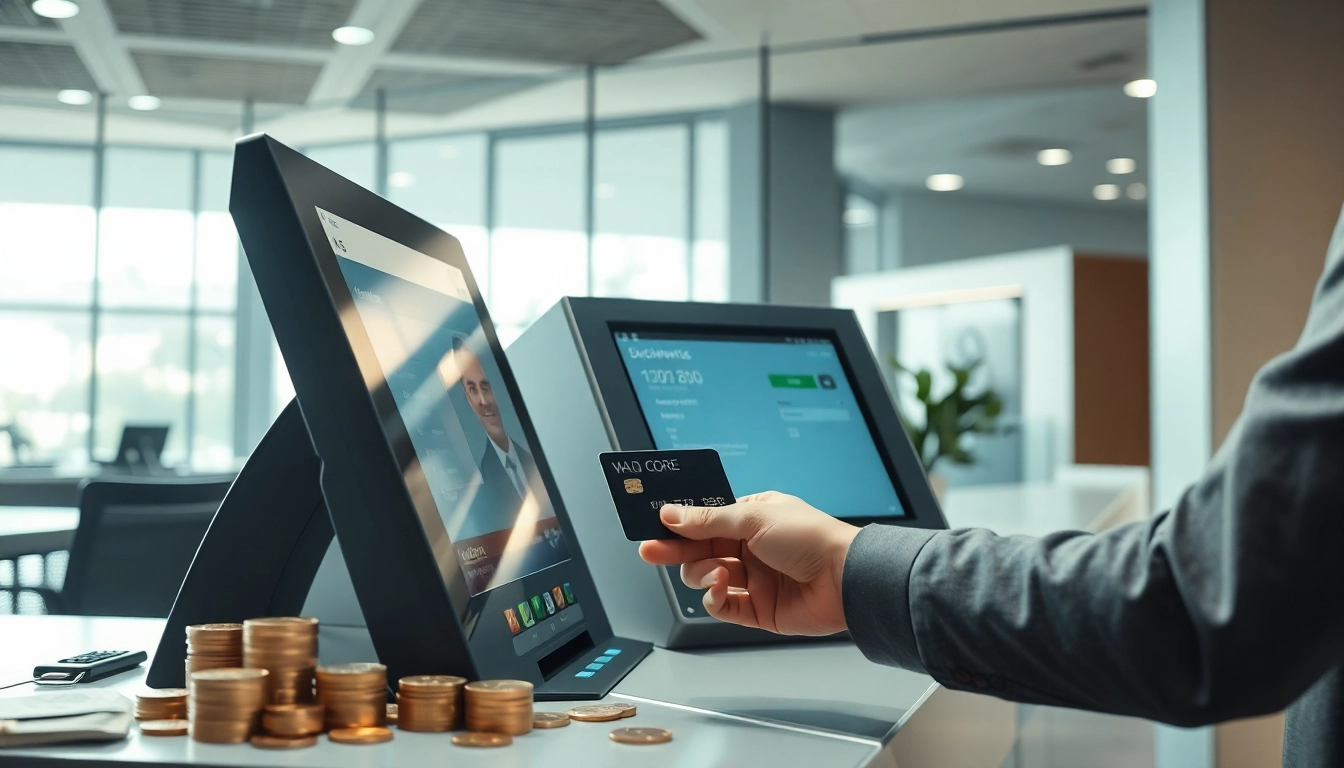 카드현금화를 활용하는 현대적인 금융 거래 장면입니다.