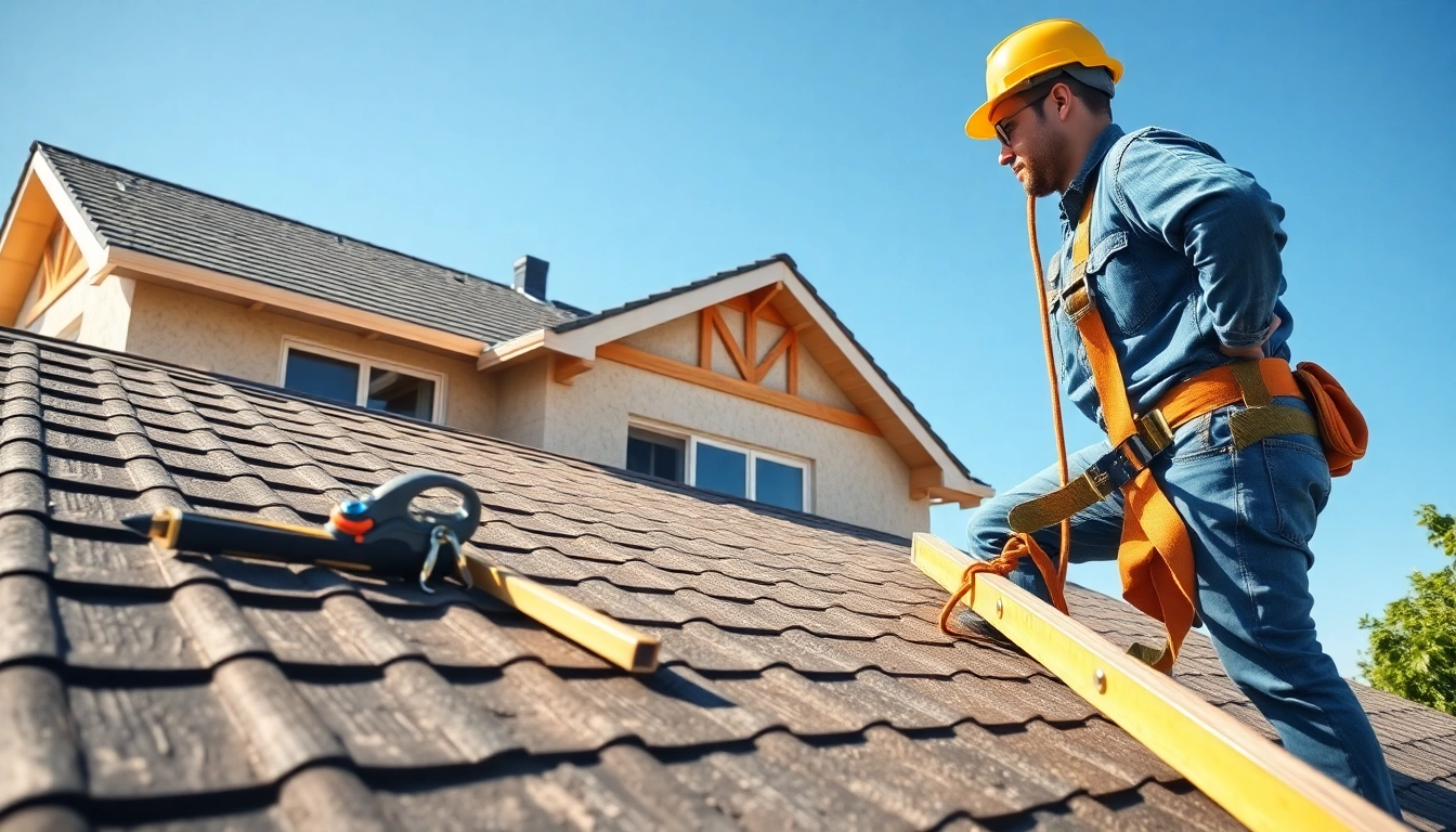 Trouver couvreur fiable sur un toit en construction avec outils professionnels.