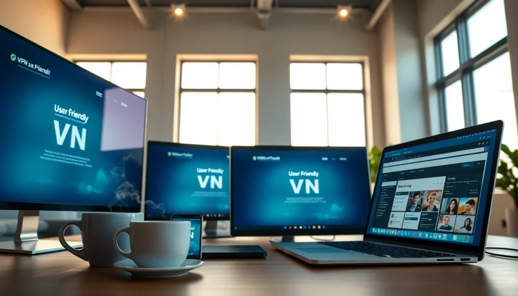 快连vpn下载 shown on sleek devices in a modern workspace.