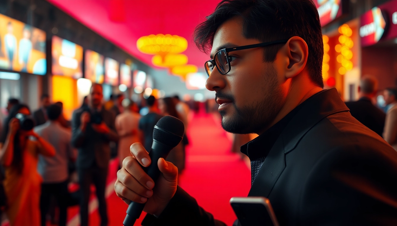 Journalist capturing insights at The Opinionated Indian Bollywood event.