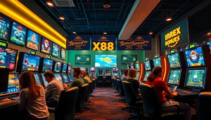 Engaging gaming scene at XX88.XYZ showcasing diverse players enjoying thrilling online games.