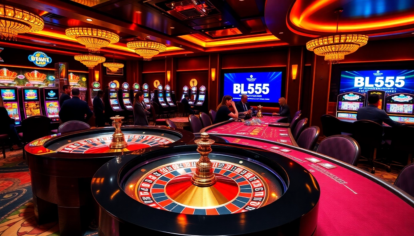 Experience the thrilling atmosphere of BL555 casino with exciting games and vibrant decor.