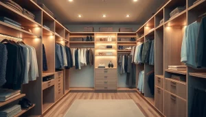 Closets designed for organization, showcasing a well-structured and stylish home closet layout.