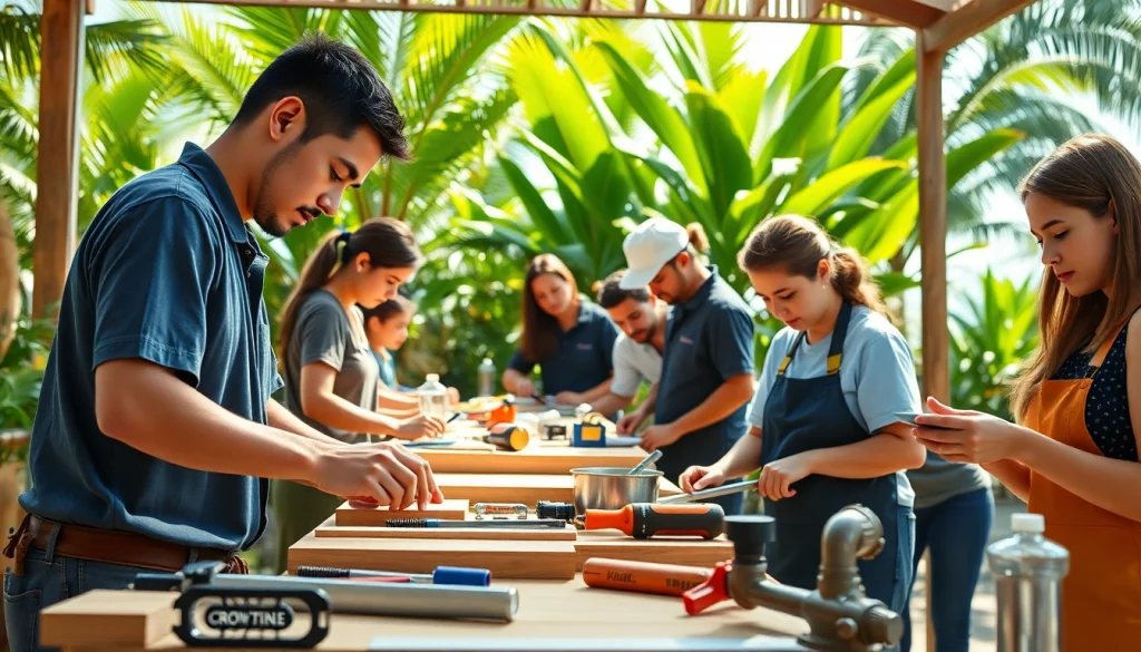 Students learning at trade schools in Hawaii, showcasing hands-on training in various trades.