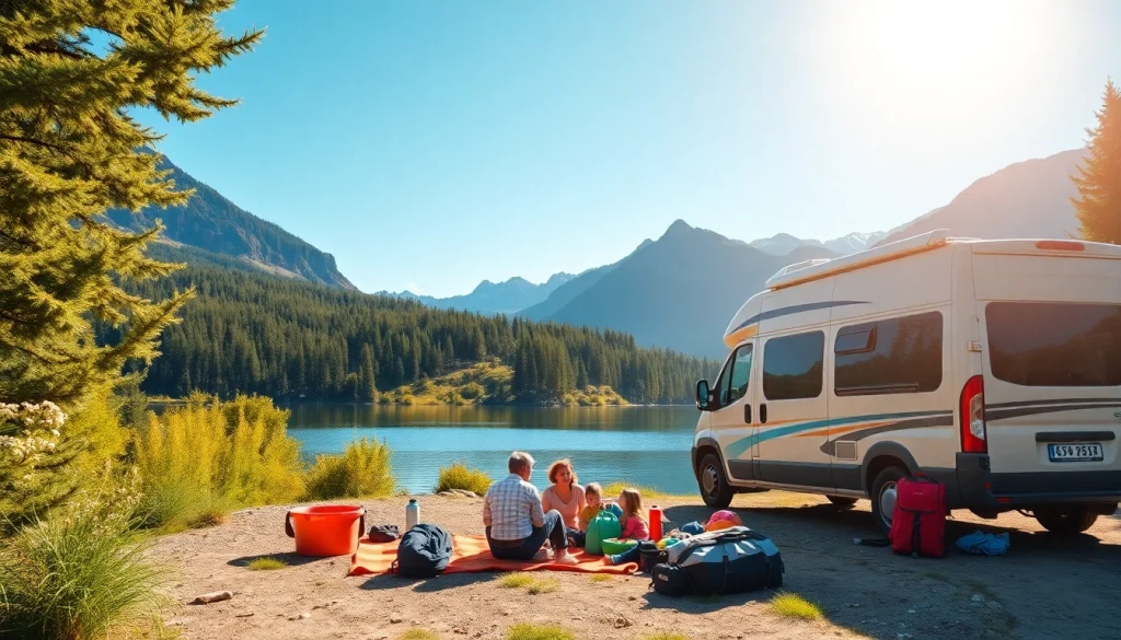 Discover the adventure spirit at https://fernweh-abenteuer.de with a family enjoying a lakeside picnic.