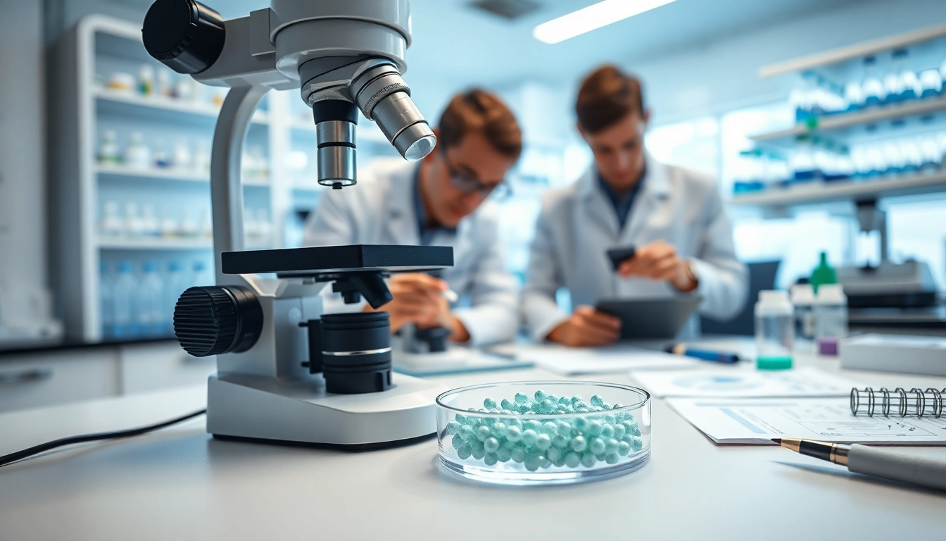 Analyze research materials at the USA peptide source in a professional lab setting.