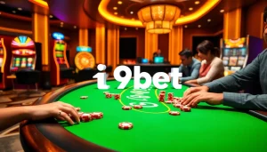 Experience the thrill of i9bet at a vibrant casino table with exciting poker action.