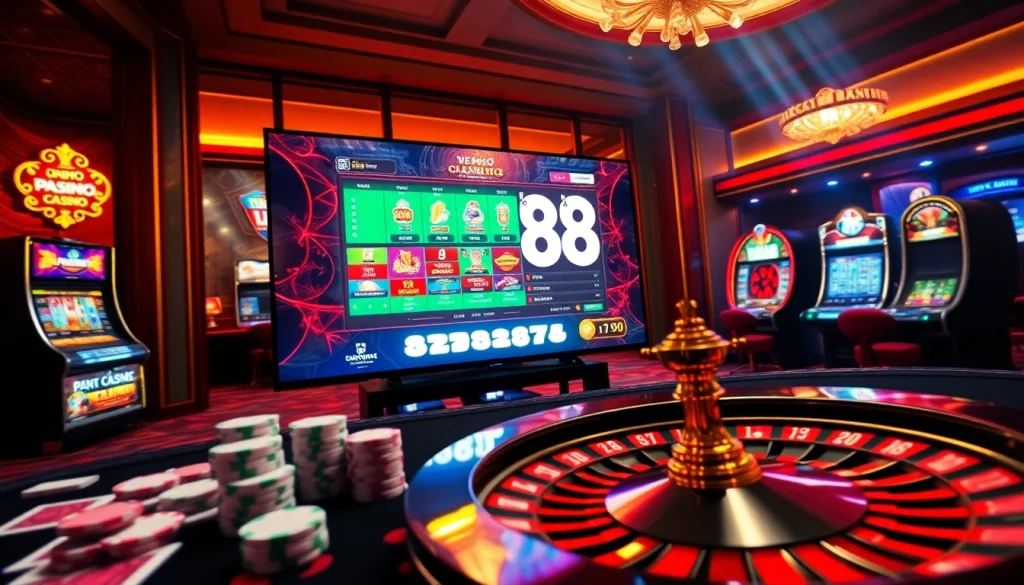 Experience the thrilling atmosphere of NEW88 Trang chủ with vibrant casino games and betting action.