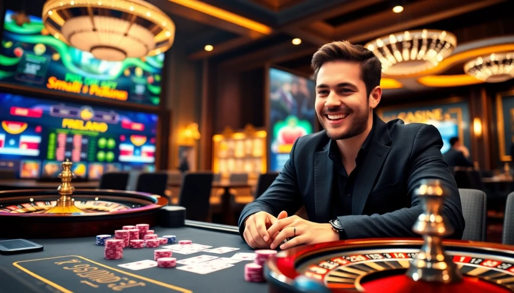 Exciting gameplay at xx88 casino, featuring vibrant cards and spinning roulette wheel.