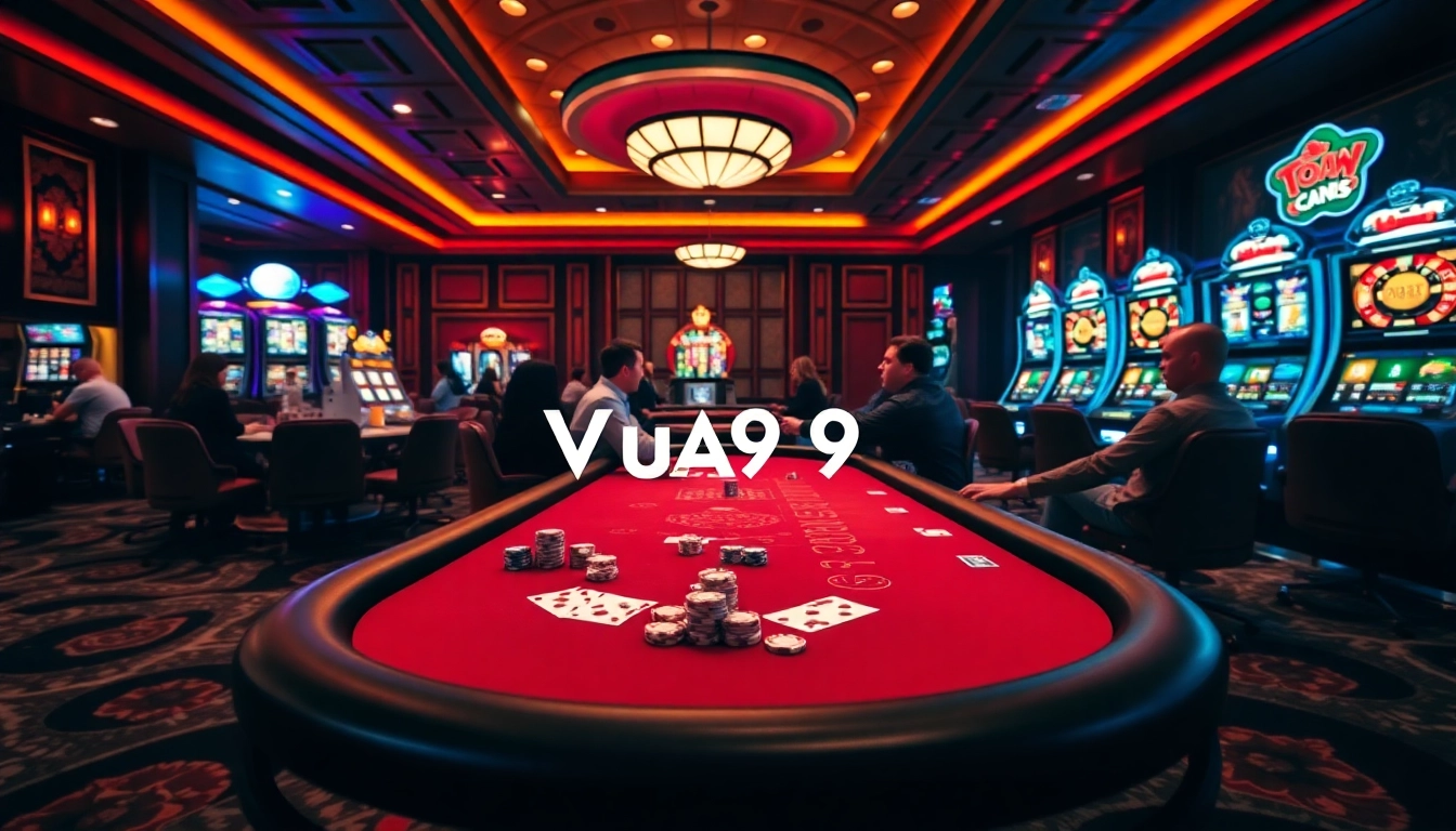 Winning excitement at Vua99 casino, showcasing a lively scene with poker chips and cards.