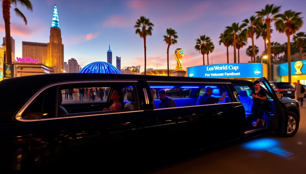 World Cup Group Transportation in a luxurious limousine welcoming guests in Los Angeles.