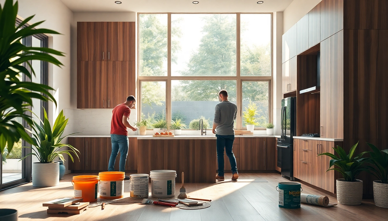 Transform your space with Home renovation under bright natural lighting and skilled craftsmanship.