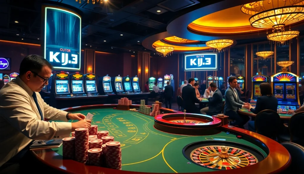 KJC players enjoying vibrant casino action at a high-stakes poker table.
