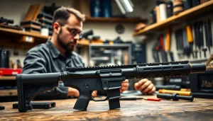 Assembling a polymer 80 lower in a well-lit workshop setting, showcasing craftsmanship.