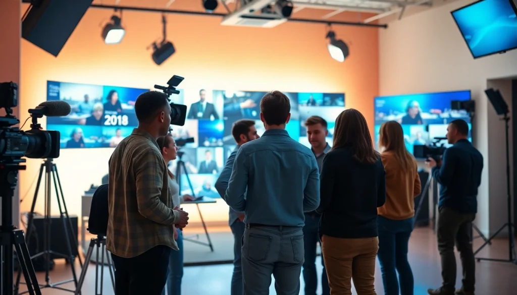 Engaging video production team collaborating in Calgary studio at Video Production Company Calgary.