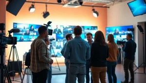Engaging video production team collaborating in Calgary studio at Video Production Company Calgary.