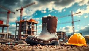 Showcase of Bata industrial gumboots Kenya featuring durable design in an industrial setting.