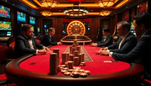 Experience the thrill of gambling at Bl555 with players engaged around a luxurious poker table.