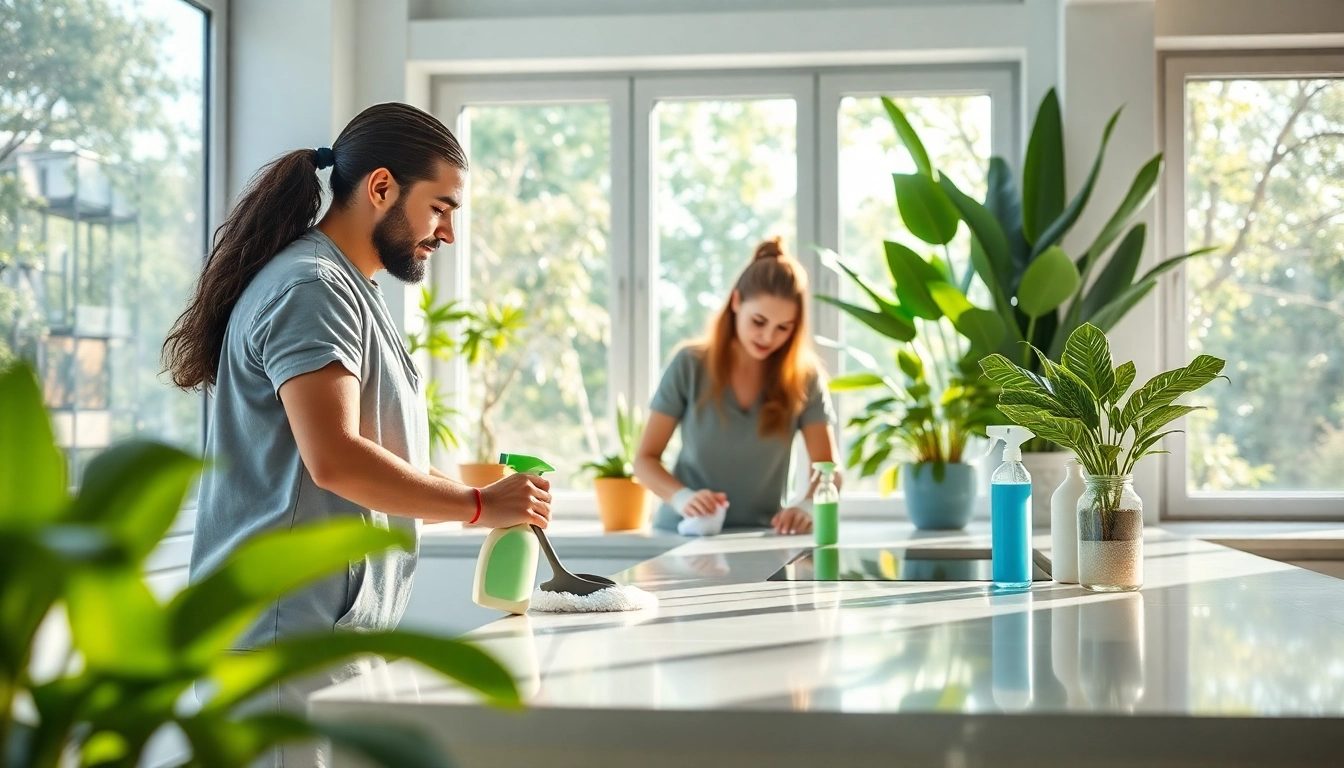 Experience eco-friendly cleaning services at https://www.ecocleanellies.com with our professional team in action.