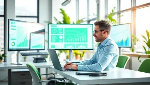 Enhance your SEO with effective marketing strategies in a vibrant office setting.