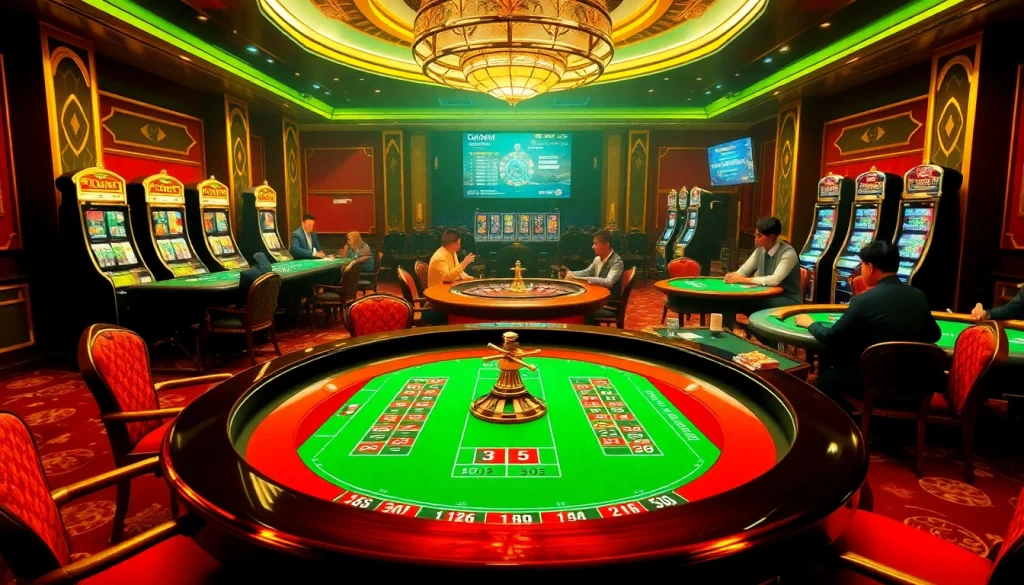 Engaging players at a vibrant casino table showcasing action-packed gambling at 780club com.