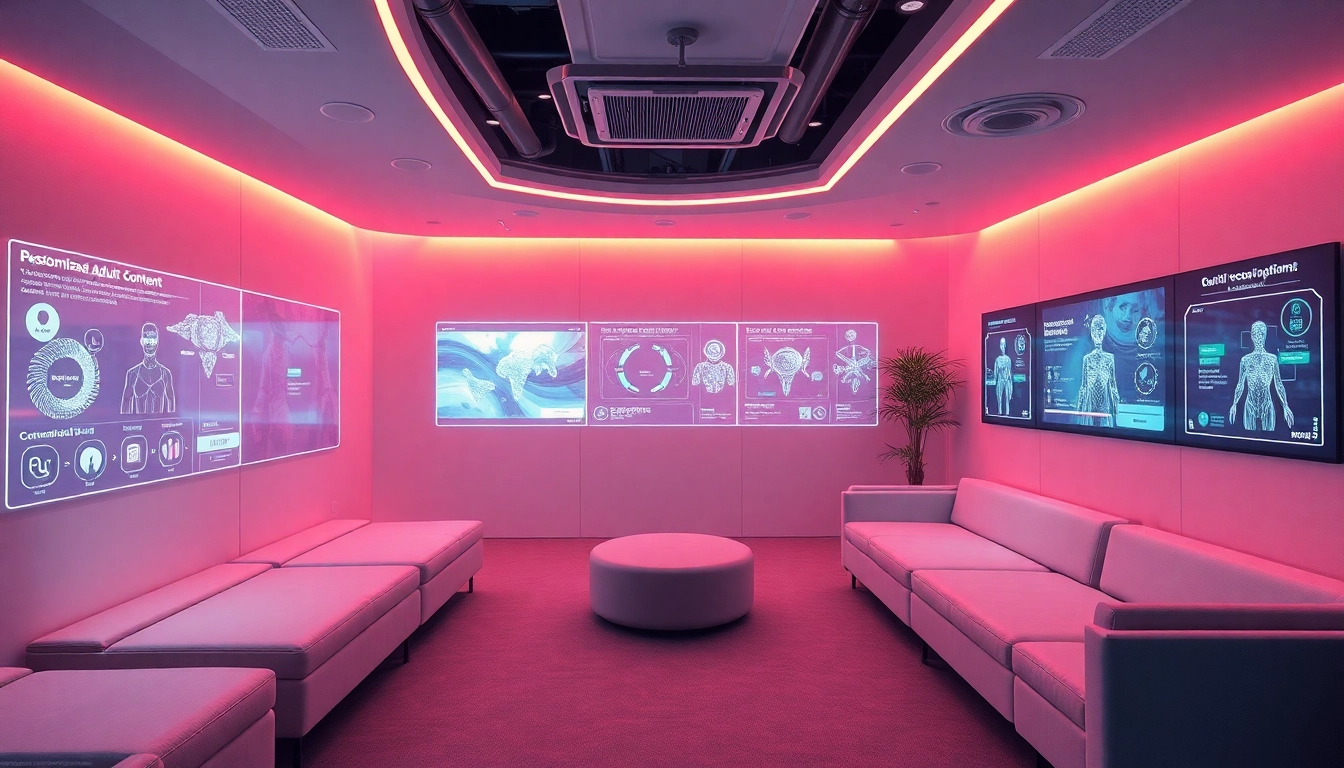 AI-generated interactive adult entertainment space showcasing advanced porn ai technology.