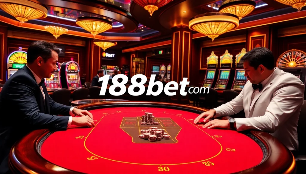 Experience the excitement at 188bet.com with players thriving at luxurious casino tables.