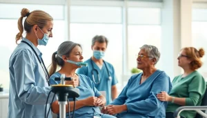 Clinique du Souffle le Pontet, thérapeutes aidant les patients dans un environnement relaxant.