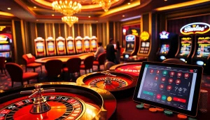 Experience thrilling live matches with ดูบอลสด 999 at this vibrant casino scene showcasing poker and roulette.