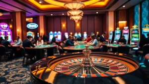 Exciting roulette gameplay at RR88 casino with vibrant chips and cards.