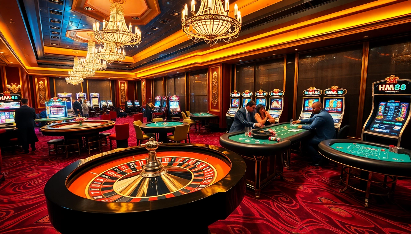 Experience the thrill of gambling at HM88's luxurious casino tables and vibrant atmosphere.