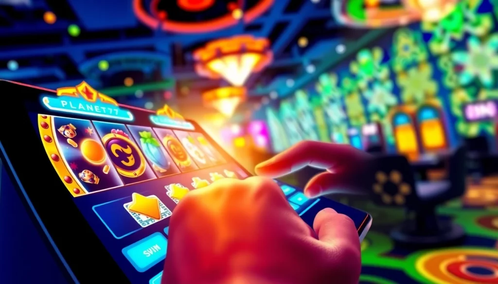 Nikmati pengalaman seru bermain PLANET77 game dengan tampilan antarmuka interaktif dan menarik.