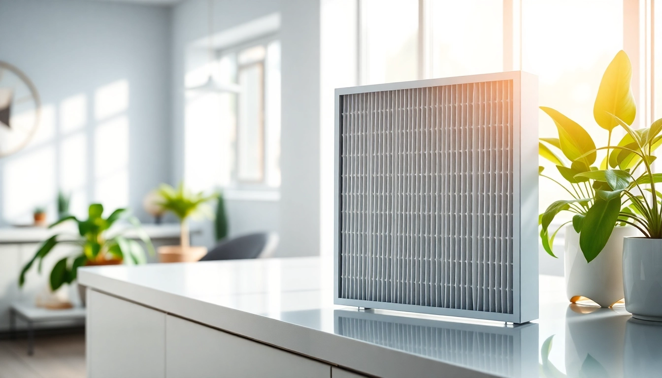 HEPA filter system enhancing air quality in a modern home setting.